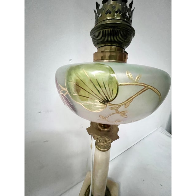 Antique Marble and Bronze Oil Lamp Base, 1800s For Sale - Image 10 of 17