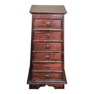 Asian Style Elmwood Tall Pyramid Chest Pedestal Stand For Sale