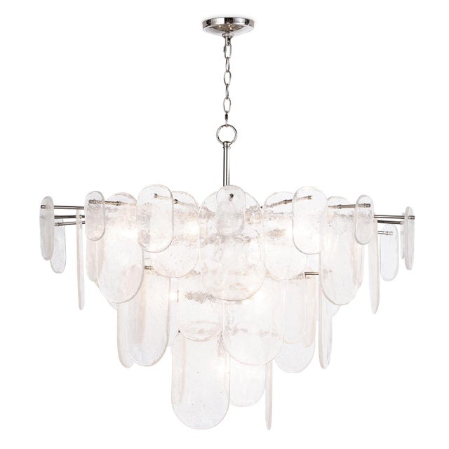 Glass Regina Andrew Echo Glass Chandelier, Polished Nickel For Sale - Image 7 of 7