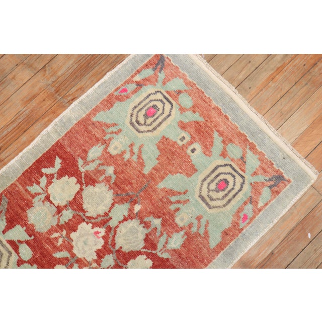Mid 20th Century Vintage Zabihi Collection Turkish Floral Small Rug - 2'2" x 3'8" For Sale - Image 5 of 6