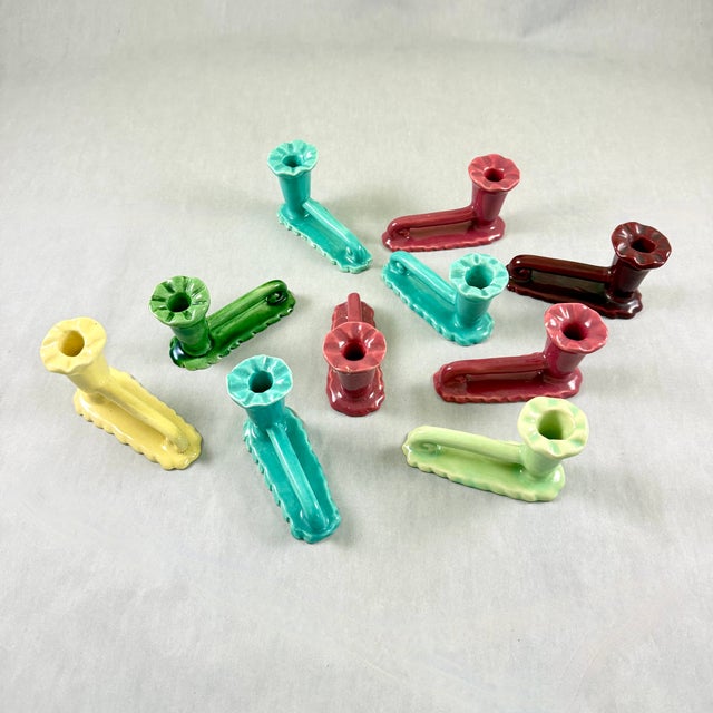 Vallauris French Vallauris Flower Vase Knife Rests, a Set of Ten For Sale - Image 4 of 15