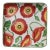 Late 20th Century Hand Painted Floral "Red Poppies" Large Square Center Piece Platter For Sale