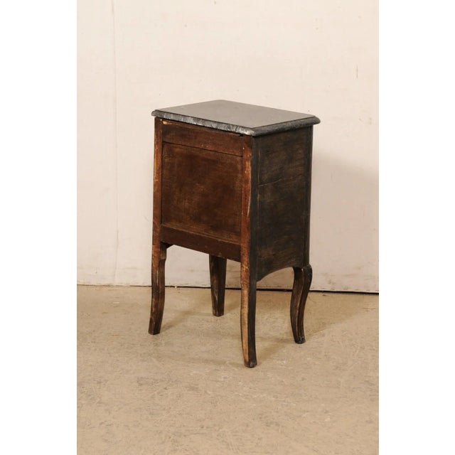 Charcoal 19th Century French Marble Top End Chest For Sale - Image 8 of 11