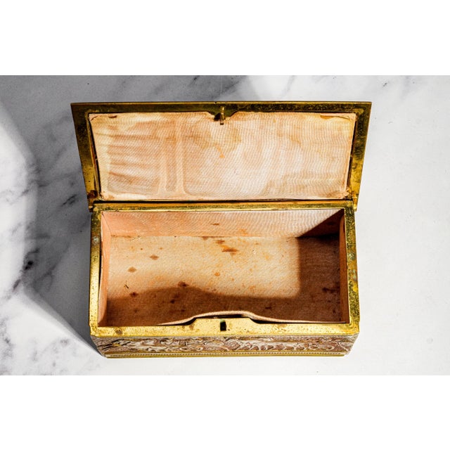 Figural Relief Neoclassical Heavy Metal Keepsake Antique Box Jewelry Casket Grand Tour Decor Style Home Decor For Sale - Image 10 of 14