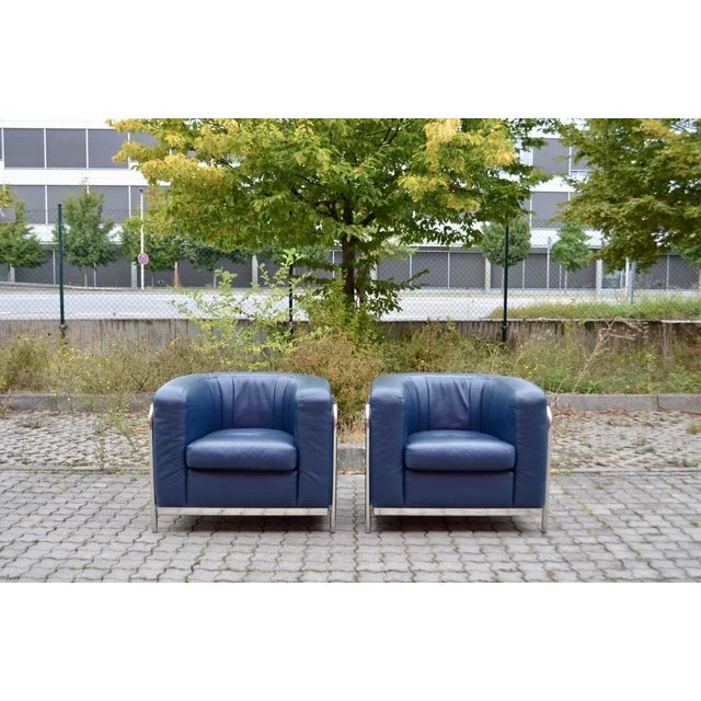 Leather Onda Sofa & 2 Armchairs by De Pas, D'Urbino & Lomazzi for Zanotta, Set of 3 For Sale - Image 17 of 18