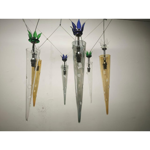 Chandelier with Multicolored Cones by Lamp International, 1990s For Sale - Image 12 of 18