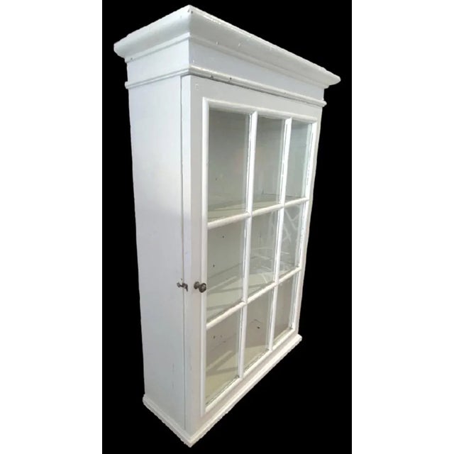 Vintage Large 9 Glass Panel Wood Wall Storage Medicine Bathroom Cabinet For Sale In West Palm - Image 6 of 9