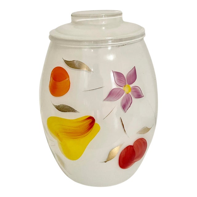 Vintage Bartlett Collins Milk White Glass Cookie Jar For Sale