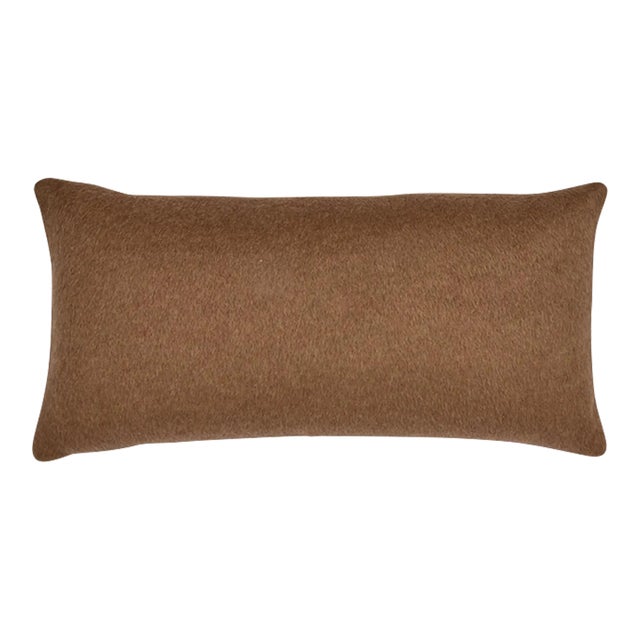 Schumacher Dixon Mohair 24" Lumbar Pillow In Vicuna For Sale