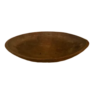 Early 1900s Carved Wooden Oval Bowl