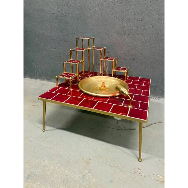 Gold Late 20th Century Space Age Glazed Ceramic & Metal Water Feature, Europe, 1970s For Sale - Image 8 of 11