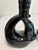 Full Description: Sleek pair of vintage Frankoma black glazed ceramic vases with distinctive looped organic form. The...