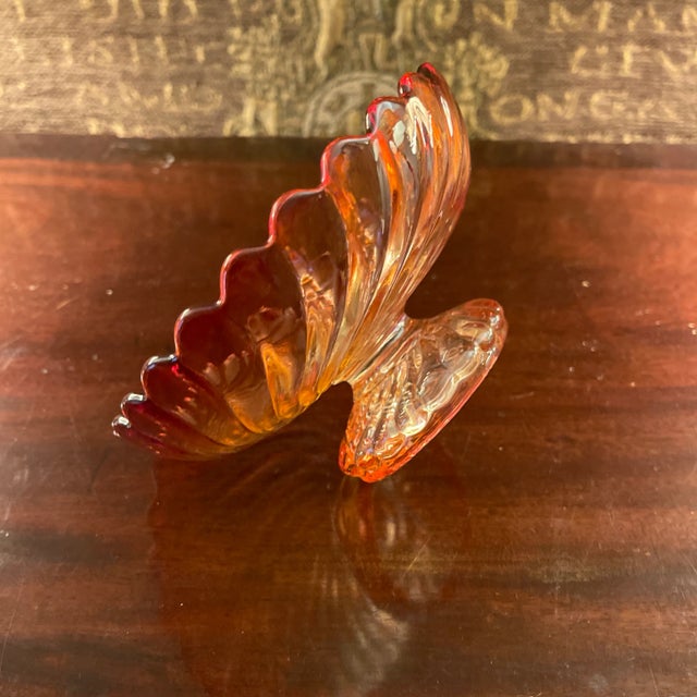 French Red Baccarat Crystal Swirl and Scallop Compote For Sale - Image 3 of 5