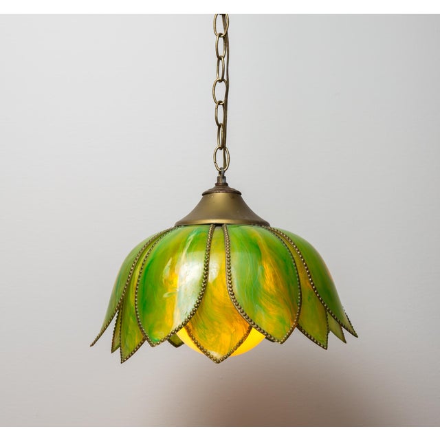 Vintage Boho Lotus Swag Lamp For Sale In Seattle - Image 6 of 6