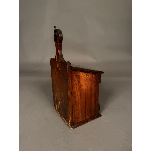 Early 19th Century 19th Century French Walnut Salt Box With Burl Walnut Drawer, Lift Lid & Brass, Circa 1820 For Sale - Image 5 of 11
