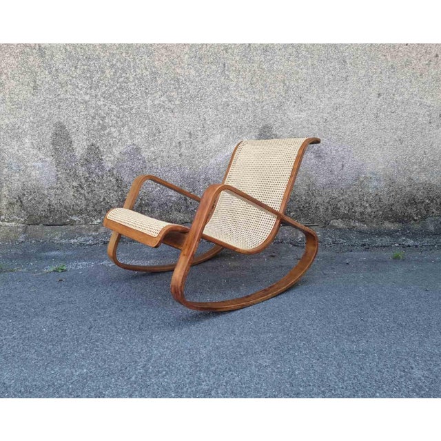 1970s Mid-Century Modern Dondolo Rocking Chair by Luigi Crassevig, 1970s For Sale - Image 5 of 18