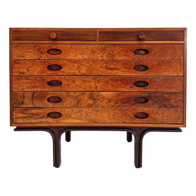 Wooden Buffet Chest of Drawers by G. Frattini for Bernini, 1950s For Sale