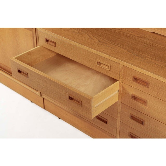 Mid Century Danish Oak Wood Shelving & Display Cabinets by Poul Hundevad For Sale - Image 9 of 18
