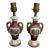 Pair of Mid 20th Century Smaller French Victorian Style Porcelain Table Lamps For Sale