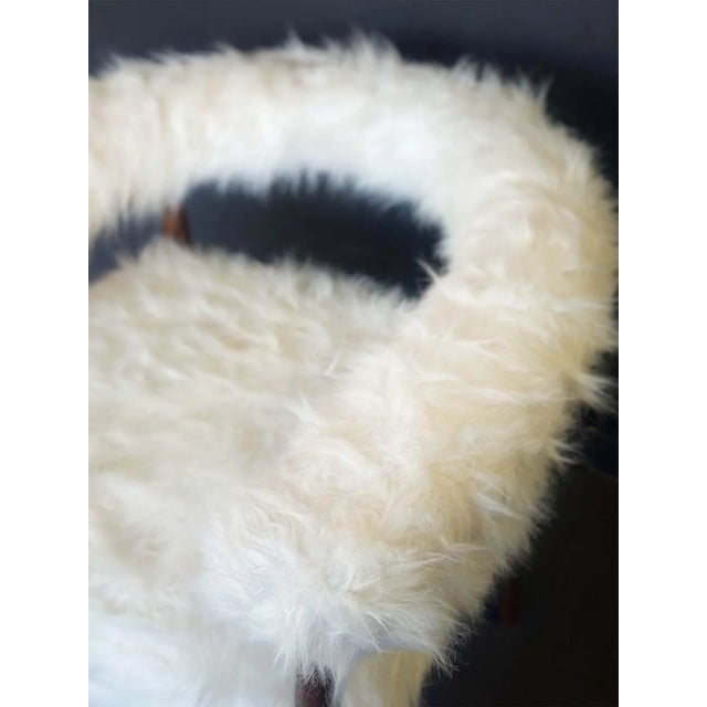 Pair of Italian Faux Goat Armchairs in the Style of Nanna Ditzel, Circa 1970's For Sale In Los Angeles - Image 6 of 7