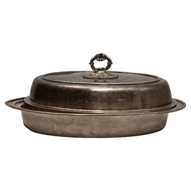 1900s French Silver-Plated Roasting Pan For Sale - Image 15 of 18