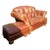 Elevate Your Living Space With the Timeless Elegance of This Thomasville Chesterfield Leather Sofa and Matching Ottoman. For Sale