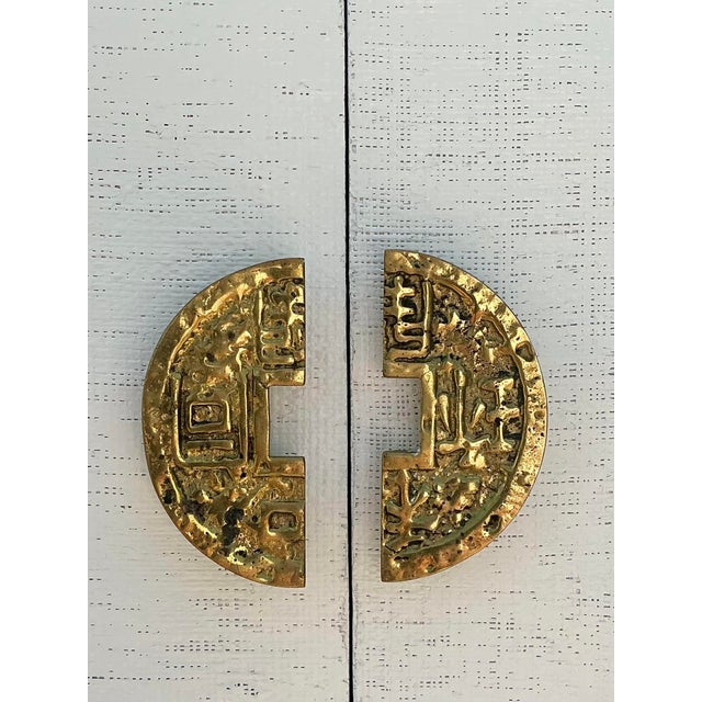 Wood Vintage Grasscloth Standing Dry Bar For Sale - Image 7 of 12