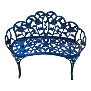 Late 20th Century Cast Iron Rose Floral Form Garden Bench