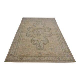 1950s Oushak Handknotted Wool Carpet For Sale