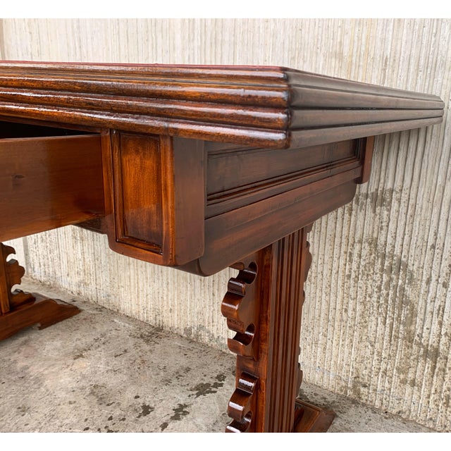 Early 20th Century Spanish Colonial Desk or Console Table with Two Drawers Signed by Valentí For Sale - Image 12 of 18