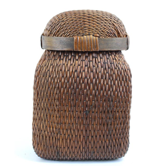 1970s Basket With Removable Lid (Small) For Sale - Image 5 of 9