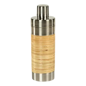 Timaru Rattan and Matt Steel Cocktail Shaker- Silver