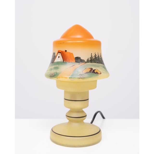1950s Small Boudoir Glass Table Lamp, 1950s For Sale - Image 5 of 12