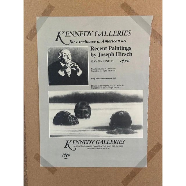 1950s Joseph Hirsch Signed Seated Nude Pen and Ink Drawing For Sale - Image 6 of 7