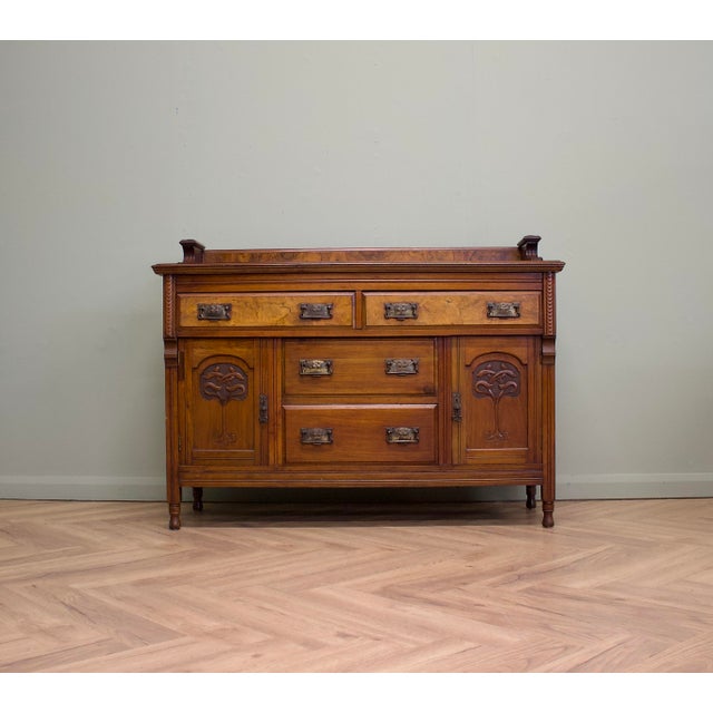 Antique Art Nouveau Walnut Sideboard, 1900s For Sale - Image 11 of 11
