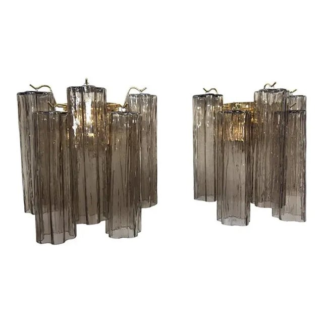 Black Murano Fume Color Glass Tronchi Wall Sconces by Simoeng, Set of 2 For Sale - Image 8 of 8