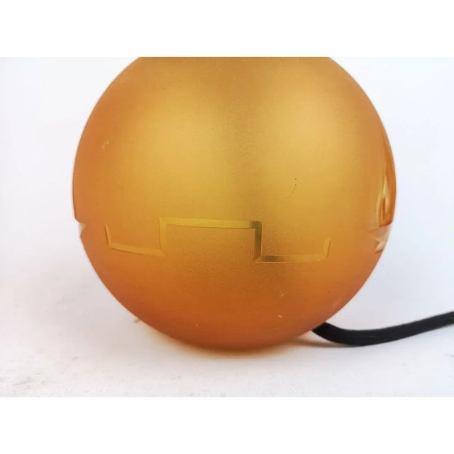 Art Deco Art Glass and Chrome Table Lamp, Sweden, 1930s For Sale - Image 3 of 9