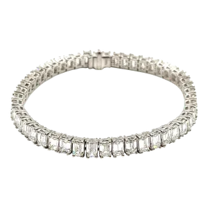15.77 Ct Emerald Cut Diamond Tennis Bracelet