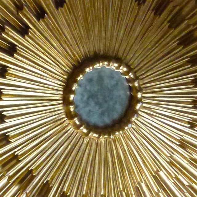 Large Gilded Triple Layered Sunburst Mirror, Spain, 1950s For Sale - Image 6 of 13
