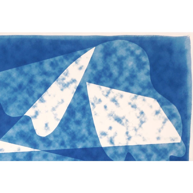 Blue 2026, Avant Garde Style, Modern Cyanotype, Handmade Monotype of Smoke and Mirrors by Kind of Cyan For Sale - Image 8 of 8