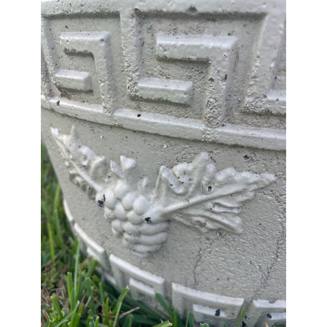 Pair of Mid-Century Cast Stone Greek Key & Grapevine Tub Planters - Asheville Estate For Sale - Image 9 of 9