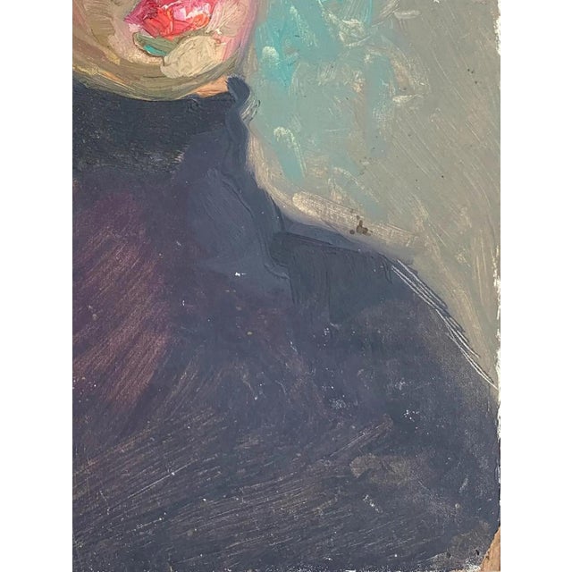 1960s Original Oil Portrait Painting, Young Girl, Ukrainian Art For Sale - Image 6 of 6