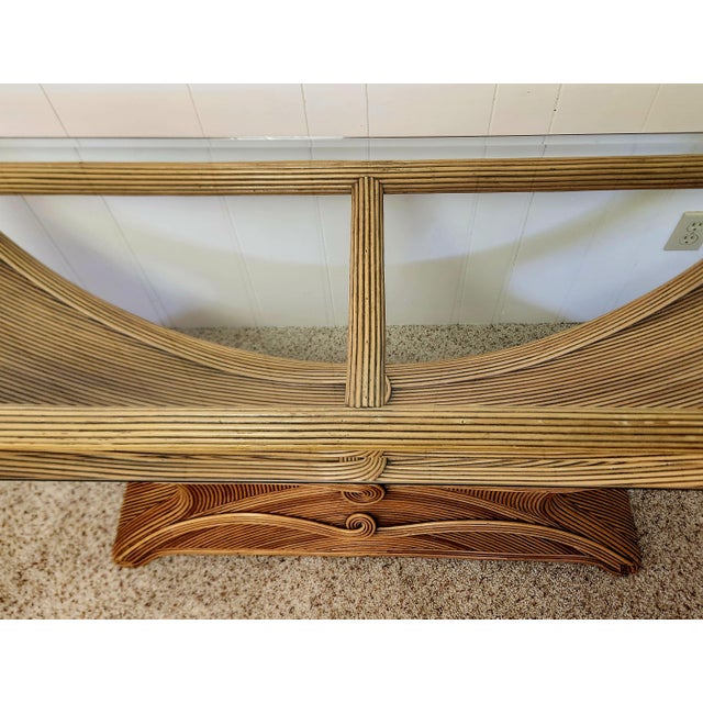 1970s Pencil Reed Console Table Gabriella Crespi Style For Sale In Orlando - Image 6 of 14