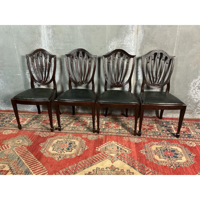 Wood George Hepplewhite Revival Chairs, 1905, Set of 10 For Sale - Image 7 of 11