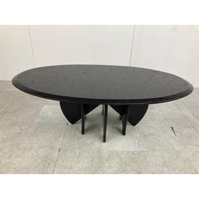 Vintage Black Stone Coffee Table, 1980s For Sale - Image 4 of 12