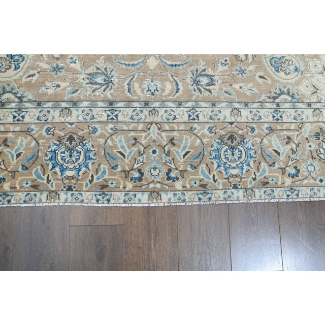 Beige 1970s Vintage Persian Handmade Wool Cotton Beige Area Rug For Sale - Image 8 of 11