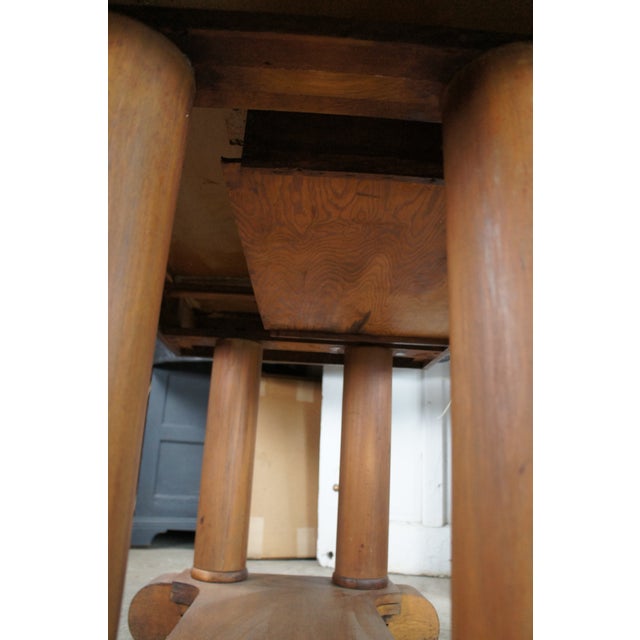 Brown Antique American Arts & Crafts Mission Style Library Table Office Writing Desk For Sale - Image 8 of 12