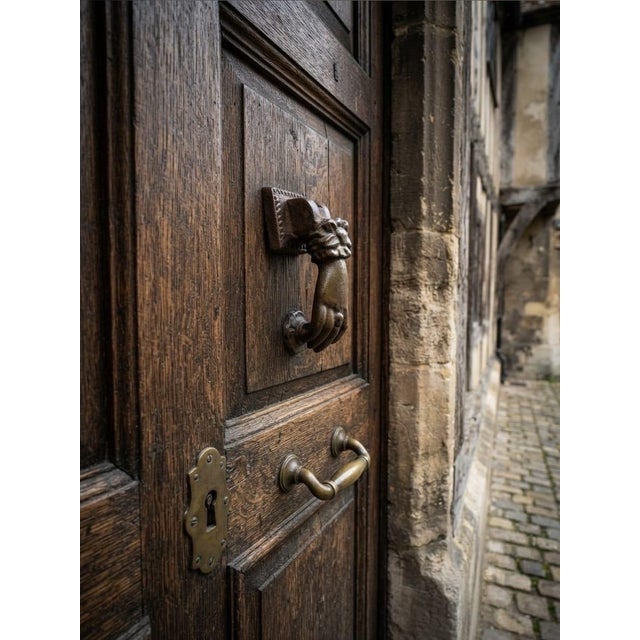 Vintage Cast Iron Hand Door Knocker - Antique Victorian Style Architectural Hardware For Sale - Image 12 of 12