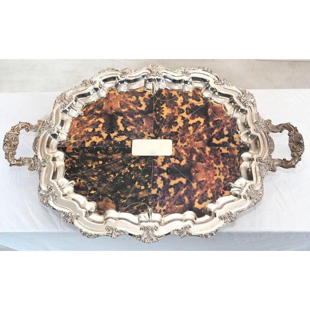 Victorian Silver-Plated Butlers Tray For Sale - Image 4 of 8
