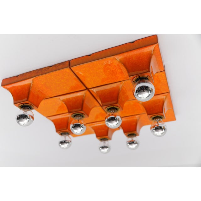Mid-Century Modern Orange Ceramic Wall Lights from Waldi, 1960s, Set of 8 For Sale - Image 6 of 18